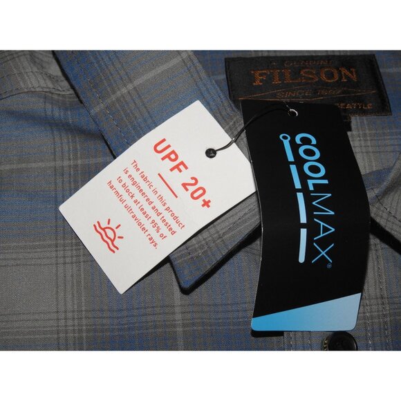 NWT Filson Twin Lakes Sport Long Sleeve Button Up CoolMax Shirt Men's Medium - Picture 3 of 8